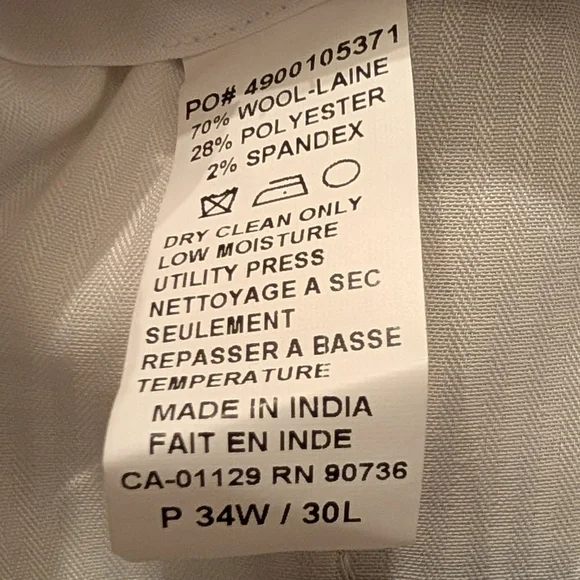 Ralph Lauren Men's Norton Pant Beige Dress Pants NWT SIZE 34W/30L